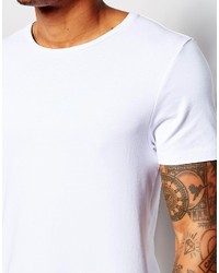 Asos Brand Loungewear Muscle T Shirt With Crew Neck And Stretch In White