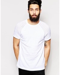 Asos Brand Ribbed Sleeve Knitted T Shirt