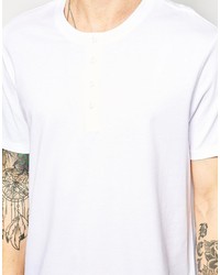 Asos Brand Super Longline T Shirt With Grandad Neck