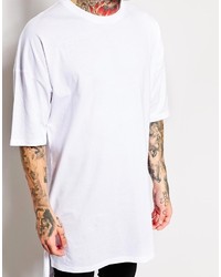 Asos Brand Super Longline T Shirt With Oversized Fit And Stepped Hem