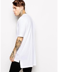 Asos Brand Super Longline T Shirt With Stepped Hem Skater Fit