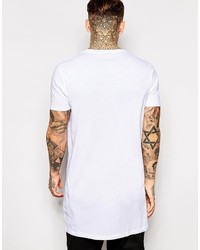 Asos Brand Super Longline T Shirt With Zip Detail