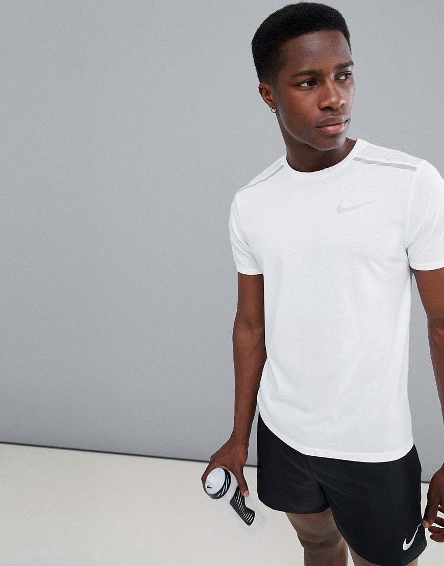 Tía deseo Reembolso Nike Running Breathe Tailwind T Shirt In White 892813 100, $26 | Asos |  Lookastic