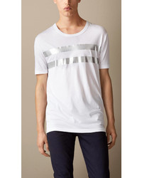 Burberry Brit Metallic Stripe Cotton T Shirt