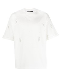 Roberto Cavalli Charm Detailed Distressed Effect T Shirt