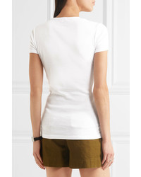 Splendid Cotton And Modal Blend Jersey T Shirt White