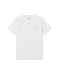 LES DEUX Cotton Pique Crewneck T Shirt In White At Nordstrom