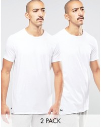Lacoste Crew Neck T Shirt In 2 Pack In White Slim Fit