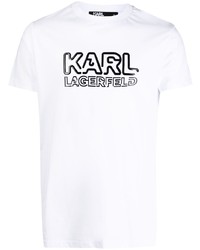 Karl Lagerfeld Embossed Logo Cotton T Shirt