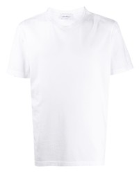 Salvatore Ferragamo Embroidered Logo Cotton T Shirt