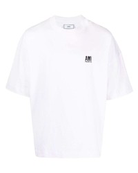 Ami Paris Embroidered Logo Cotton T Shirt