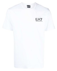 Ea7 Emporio Armani Embroidered Logo Cotton T Shirt