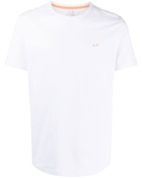 Sun 68 Embroidered Logo Cotton T Shirt