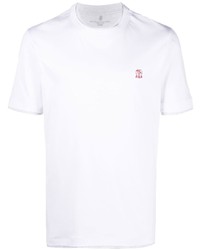 Brunello Cucinelli Embroidered Logo Crest T Shirt