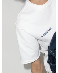 Helmut Lang Embroidered Logo Raw Hem T Shirt