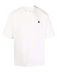Sacai Embroidered Logo Shoulder Zip T Shirt