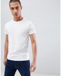 Farah Farris Slim Fit Logo T Shirt In White
