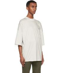 Giorgio Armani Grey Organic Cotton Mock Neck T Shirt