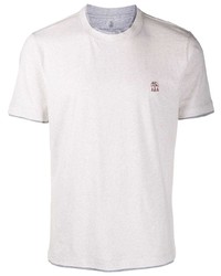 Brunello Cucinelli Layered Hem And Logo T Shirt