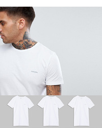 Diesel Logo Crew Neck T Shirt 3 Pack White In Regular Fit