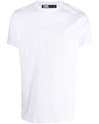 Karl Lagerfeld Logo Embossed Cotton T Shirt