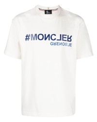 MONCLER GRENOBLE Logo Embossed Cotton T Shirt