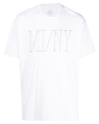 Armani Exchange Logo Embossed Jersey Cotton T Shirt