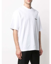 Balenciaga Logo Embroidered Cotton T Shirt