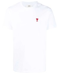 Ami Paris Logo Embroidered Short Sleeve T Shirt
