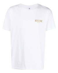 Moschino Logo Motif Crew Neck T Shirt