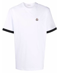 Moncler Logo Patch Contrast Trim Short Sleeve T Shirt