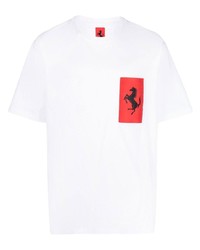 Ferrari Logo Patch Crew Neck T Shirt