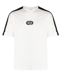 Emporio Armani Logo Patch Stripe Detail T Shirt