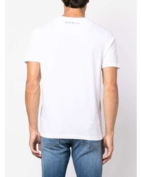 Canali Logo Print Cotton T Shirt