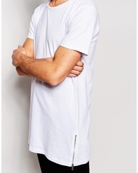Selected Long Line T Shirt With Side Zips