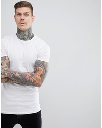 ASOS DESIGN Longline Muscle Fit T Shirt With White