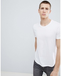 Esprit Longline T Shirt In White With Crew Neck