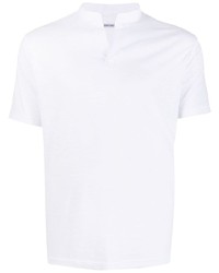 Daniele Alessandrini Mandarin Collar Stretch Cotton T Shirt
