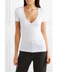 Ninety Percent Marisa Ribbed Organic Cotton Jersey T Shirt