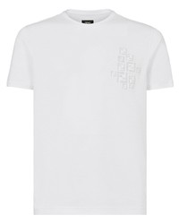 Fendi Mother Of Pearl Ff Cotton T Shirt