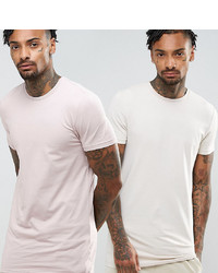 ASOS DESIGN Muscle Fit Longline T Shirt 2 Pack