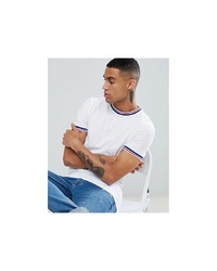 ASOS DESIGN Muscle Fit T Shirt With Contrast Tipping In White