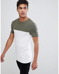 ASOS DESIGN Muscle Fit T Shirt With Contrast Yoke In White