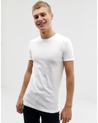 ASOS DESIGN Muscle Fit T Shirt With Roll Sleeve In White