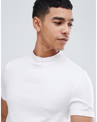 ASOS DESIGN Muscle Fit T Shirt With Turtle Neck In White