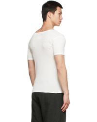 Maison Margiela Off White Rib Cotton T Shirt