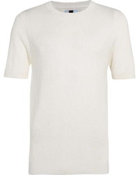 Topman Off White Rib Knitted T Shirt