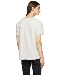 Saint Laurent Off White Round Collar Rive Gauche T Shirt
