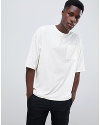 ASOS DESIGN Oversized T Shirt With Half Sleeve And Pocket In Towelling