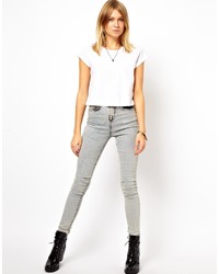 Asos Petite Cropped T Shirt With Rolled Sleeves